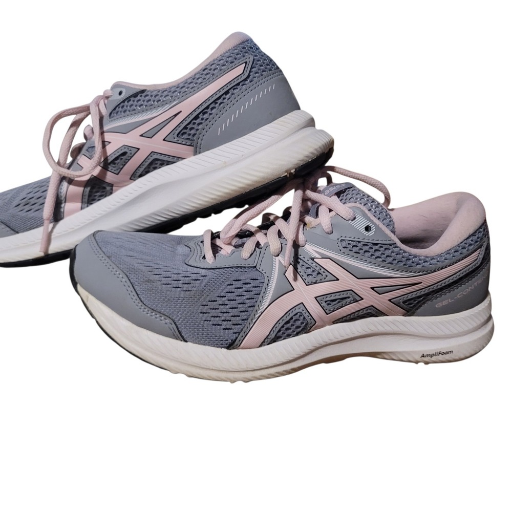 ASICS Gel-Contend 7 Womens Running‎ Shoes Grey Pink 1012A911 Low Top Sneakers